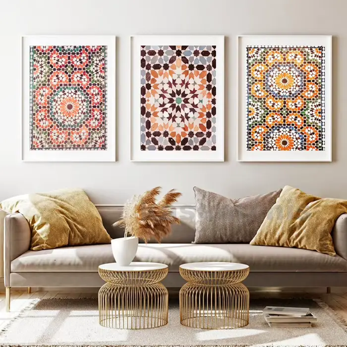 Peinture sur toile d'art mural marocain