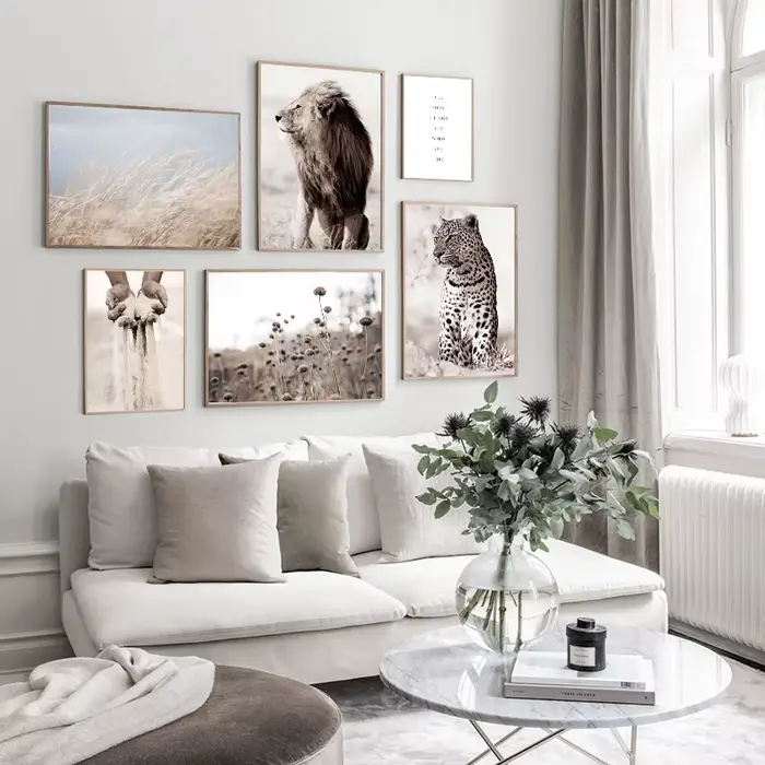 Affiche d'art mural décoratif scandinave beige