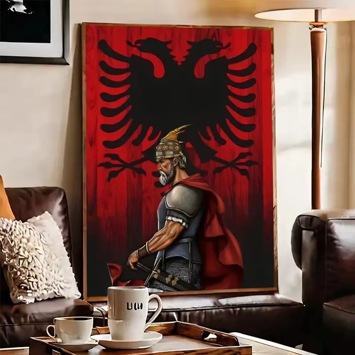 Affiche de drapeau A-Albania à la mode