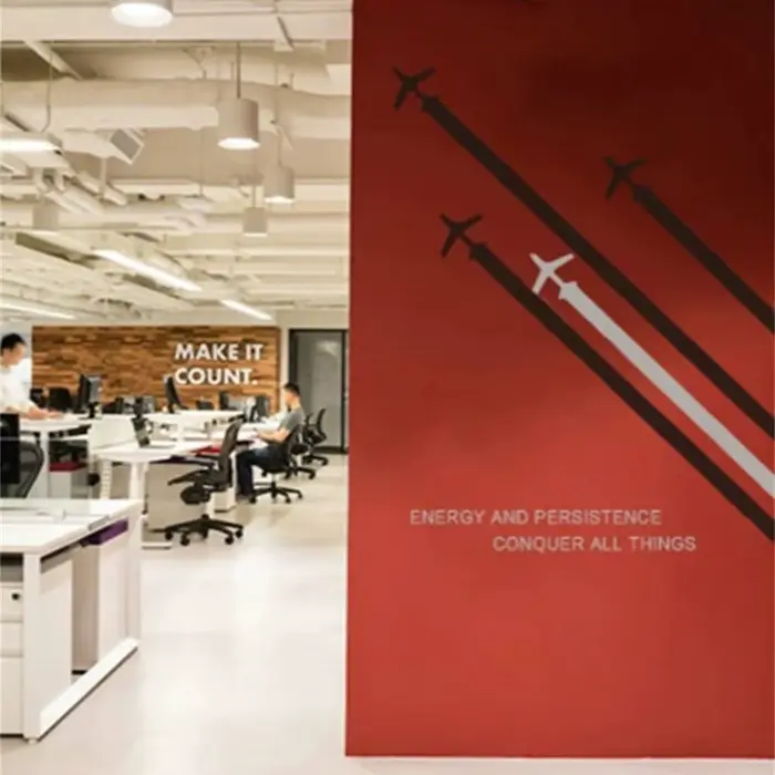 Affiche d'art mural ligne géométrique d'avion, autocollant mural décoratif, espace créatif, bureau, magasin, décoration de porte, autocollant en verre