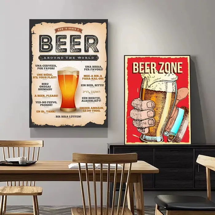 Affiche d'art mural de bière vintage