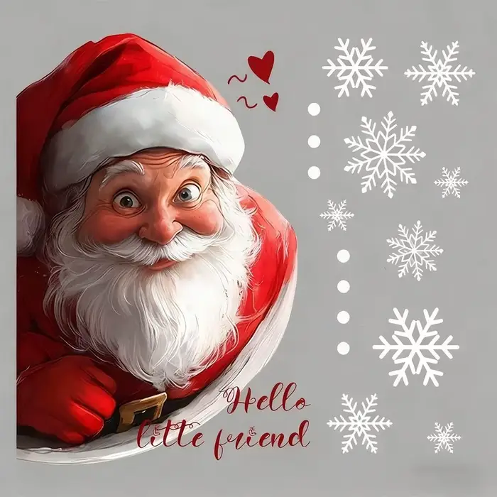 Autocollant de fenêtre simulé du père noël, auto-adhésif Double face, décoration visuelle de noël, a