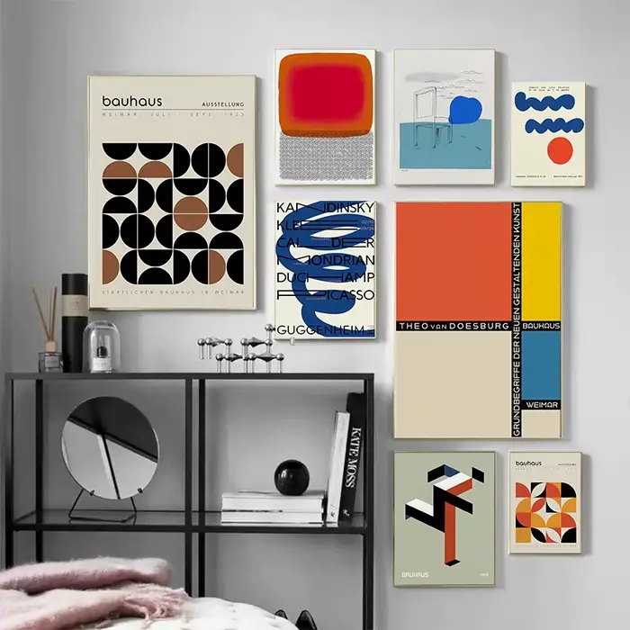 Affiches d'exposition géométriques Bauhaus