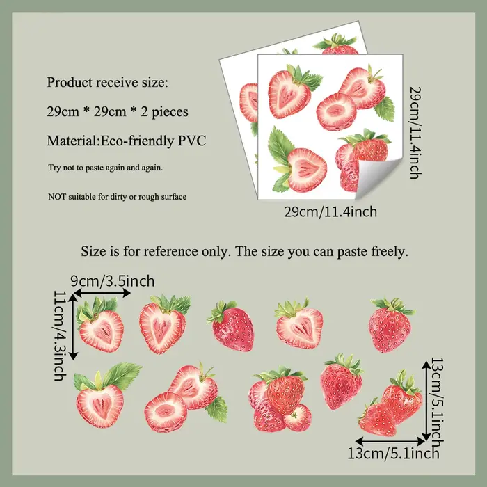 Autocollant mural à motif de fraises