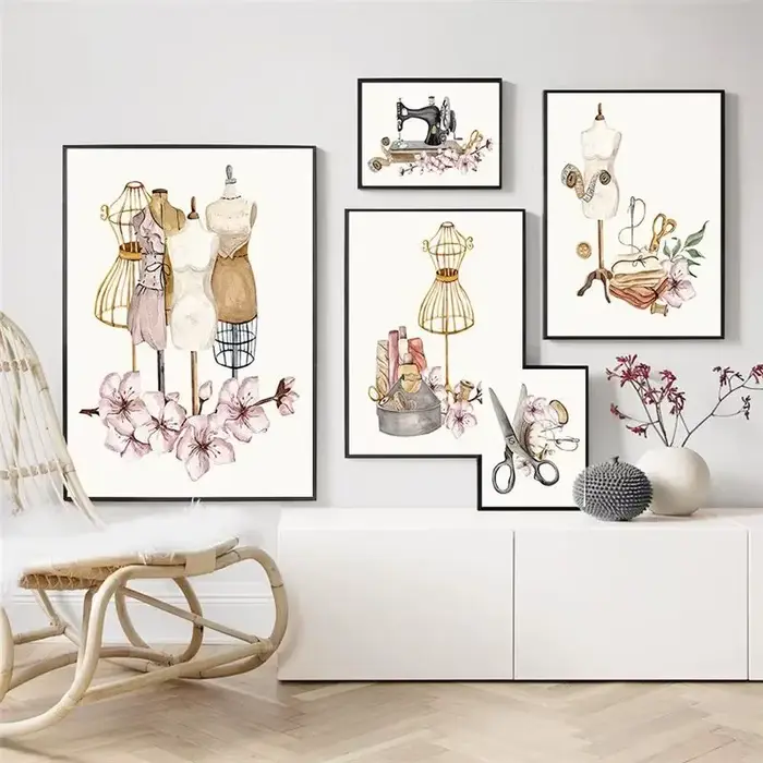 Bohème, Art mural, Machines à coudre, affiches imprimées sur toile HD pour la décoration de la maison, du salon et de la chambre à coucher