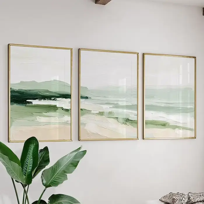 Affiches de vagues côtières vertes