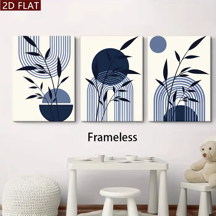 1 ensemble de peintures décoratives abstraites minimalistes modernes, peintures à suspendre en trois