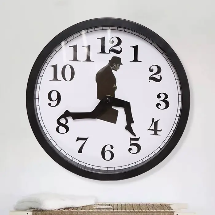 Horloges murales montre Installation facile lire la comédie inspirée du ministère idiot marche horloge murale décoration de la maison