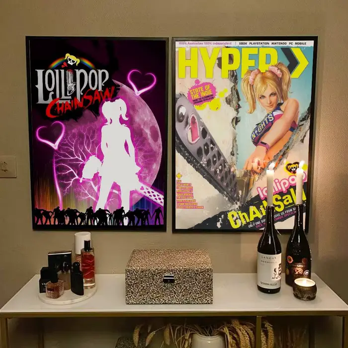 Poster et impressions murales « Classic Hot Lollipop Game Chainsaw Cute Girl » pour chambre moderne