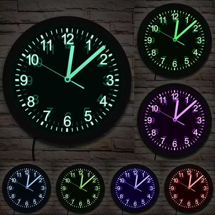 Horloge murale à LED en acrylique