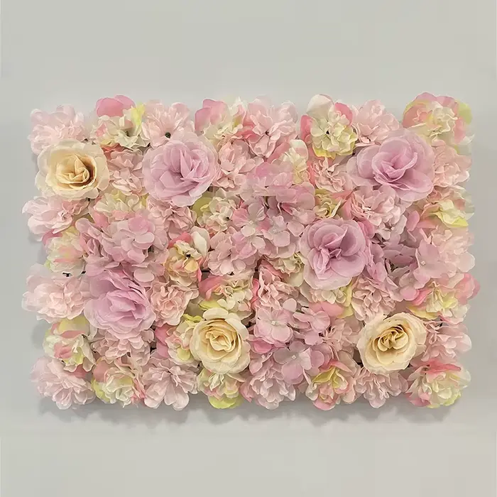 Panneau Mural de Fleurs Artificielles 60x40cm, Toile de Fond Murale Décorative Intérieure et Extérie