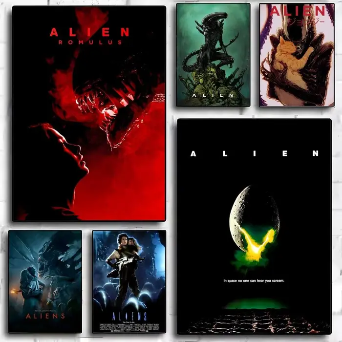 Affiche de film d'horreur a-aliennes, Art mural imprimé adapté au salon, chambre à coucher, Bar, salon, décoration de la maison, cadeau