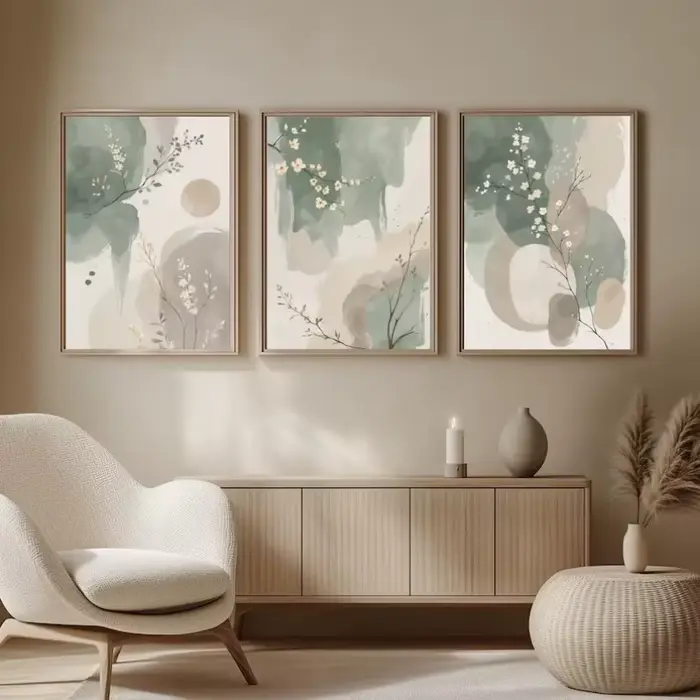 Affiche florale moderne Zen Japandi