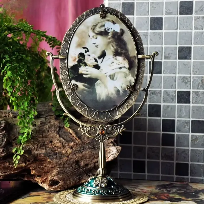 Miroir d'art en verre maquillage salon Style européen Vintage