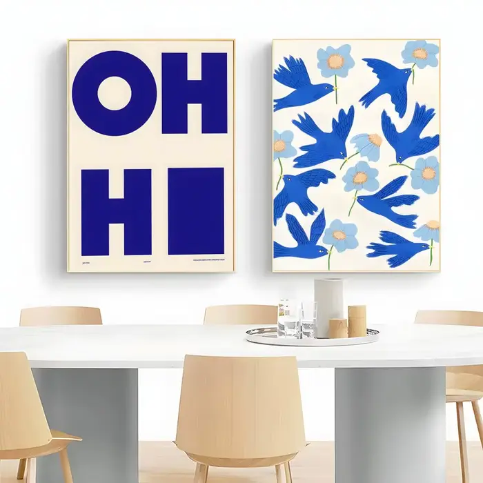 Affiche abstraite bleu Klein