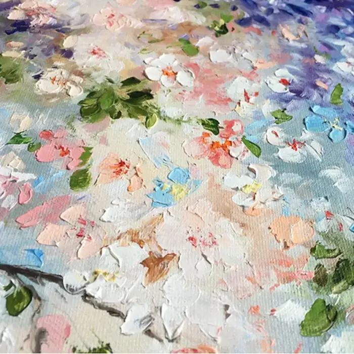 Peinture à l'huile florale abstraite 3D