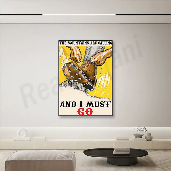 Les montagnes de randonnée appellent affiche