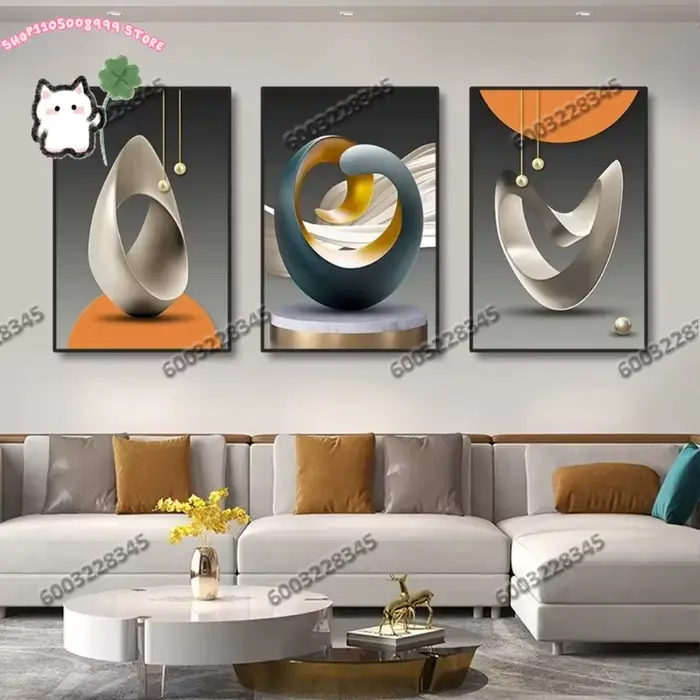 Toile d'art mural géométrique moderne sans cadre