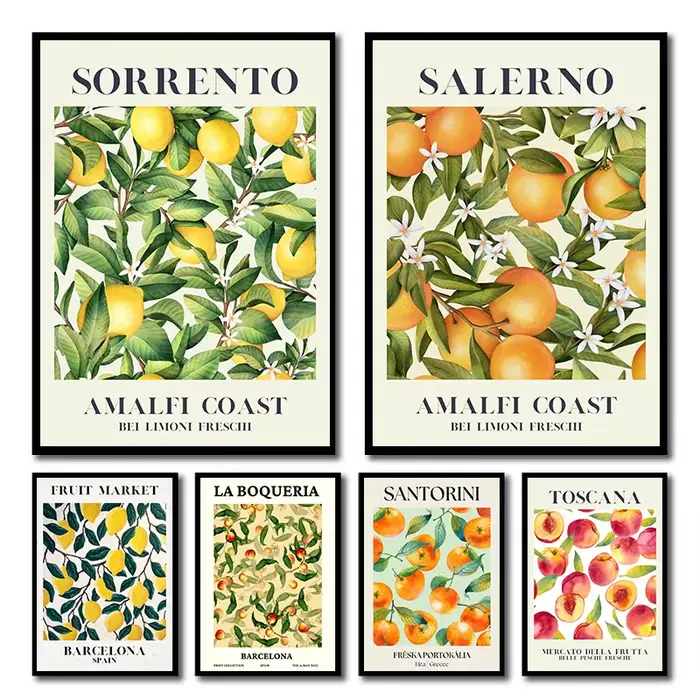 Art mural de fruits de Santorin italien