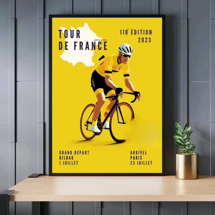 Affiche De vélo et cycliste Tour De France, Circuit Alpe D'Huez, imprimés De paysage, peinture sur t