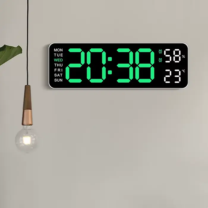 Grande horloge murale numérique de 9 pouces
