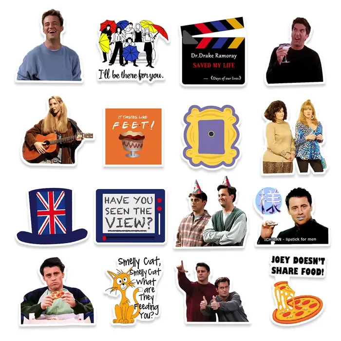 Autocollants de la série télévisée américaine Friends, autocollants de dessin animé cool, pour scrapbooking, réfrigérateur, valise, autocollant Graffiti classique, 10/30/50 pièces