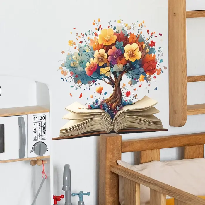 Les autocollants muraux fleurs et arbres du livre conviennent à la décoration murale dans le bureau. Ces