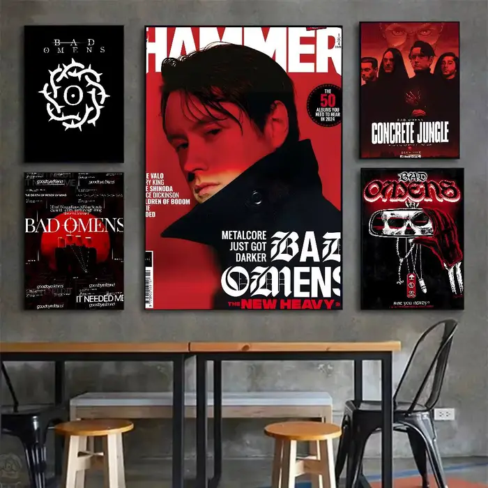 B-Bad Omens – affiche de bande métallique avec imprimés