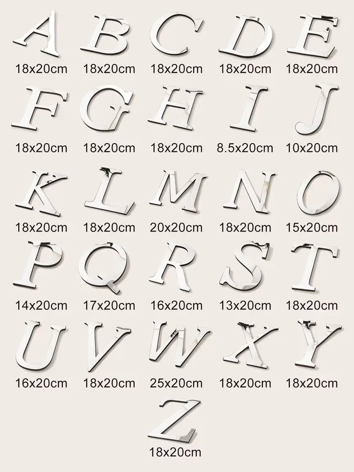 Lettres Anglaises 3D de Grande Taille de 20cm