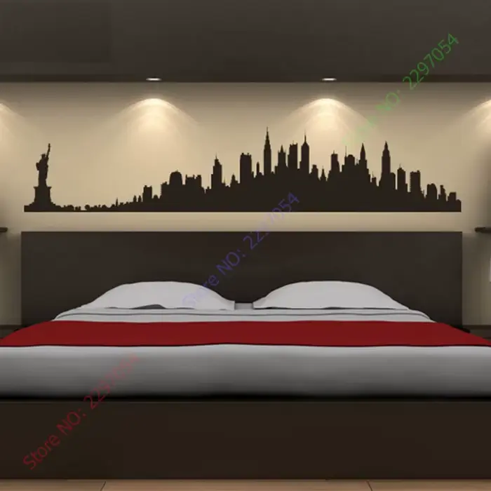 Autocollants muraux Skyline de la ville de New York, lieux américains et américains, autocollants d'