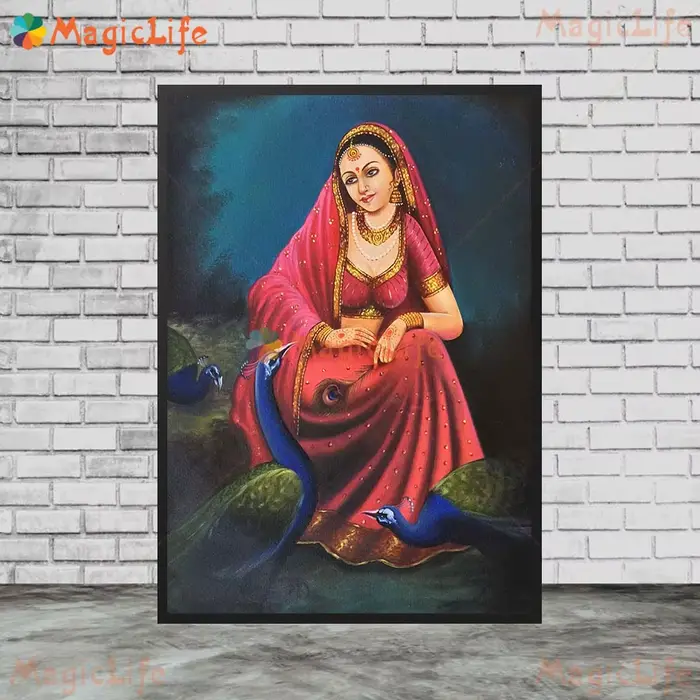 Images murales ethniques de princesse du Rajasthan indien