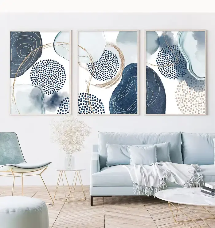 Peinture d'interconnexion d'art mural abstrait scandinave