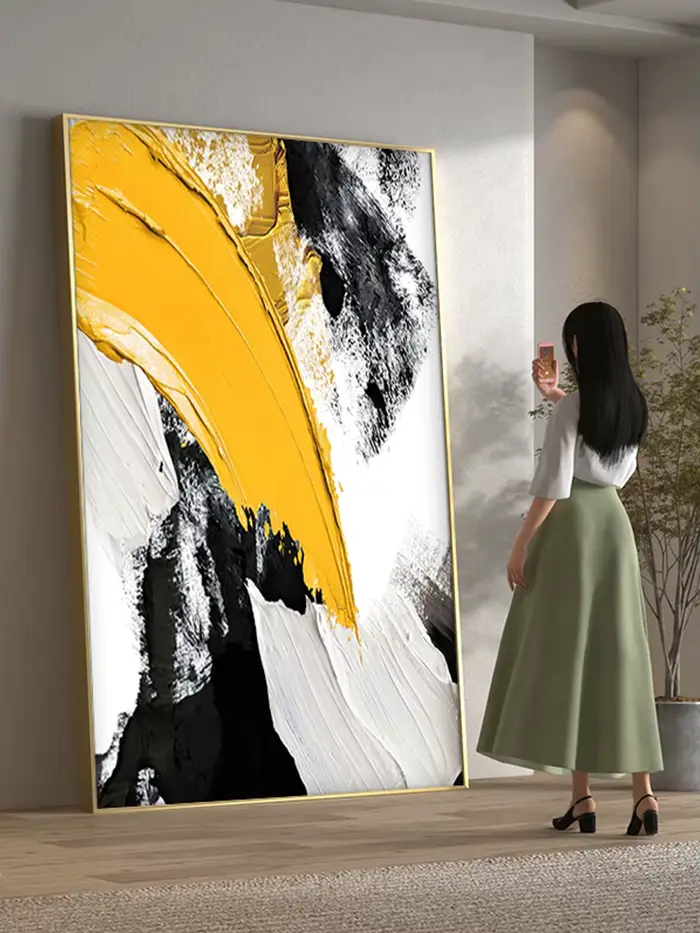 Peinture à l'huile abstraite faite à la main