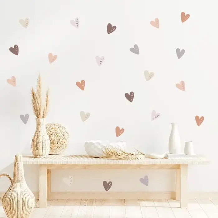 24 pièces coeur autocollant mural pour chambre d'enfants bébé garçon