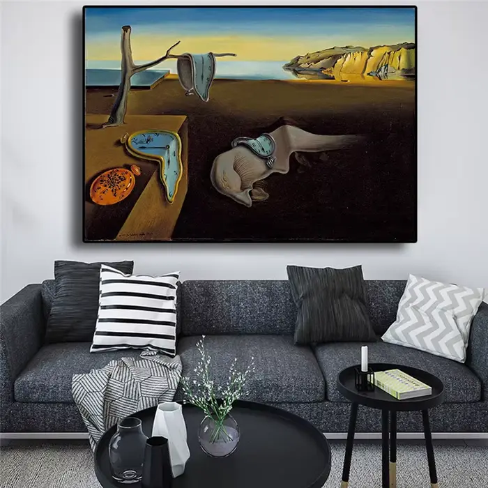 Salvador Dali la persistance de la mémoire horloges peinture à l'huile surréaliste toile affiche impression Cuadros mur Art photo pour salon
