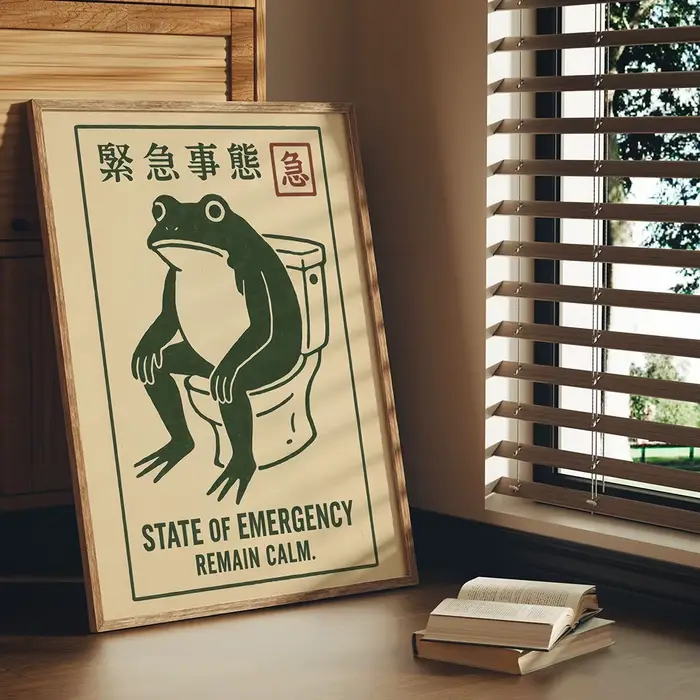 Affiche d'humour de toilette Vintage imprimée japonaise