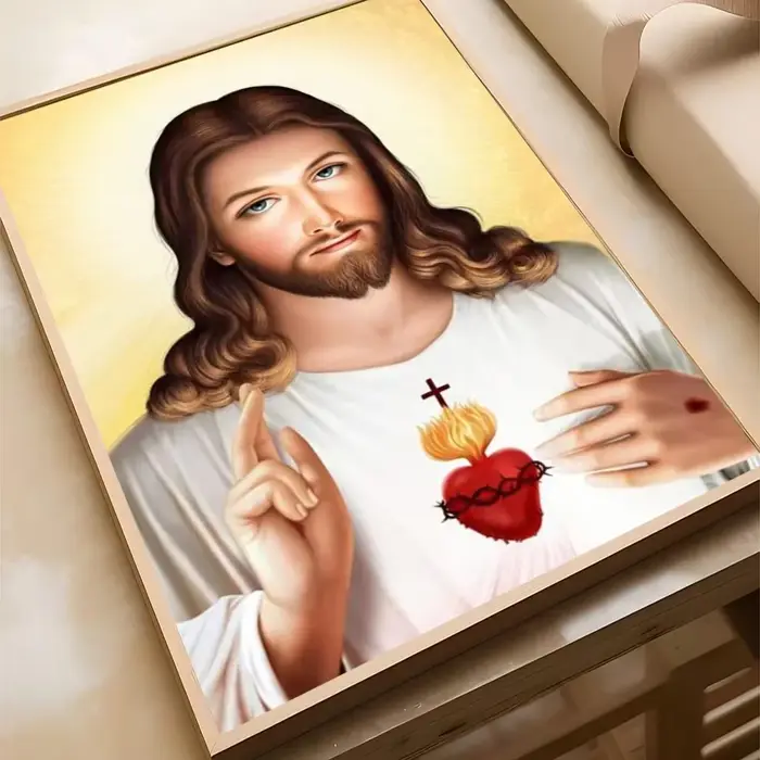 Affiches autocollantes de film sur toile du Sacré-Cœur de Jésus