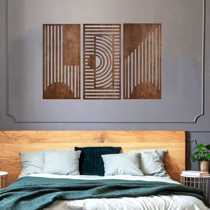 Décoration murale géométrique en bois