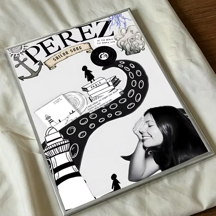 Affiche artistique et élégante du chanteur G-Gigi P-Perez, décoration murale pour la maison, le bure
