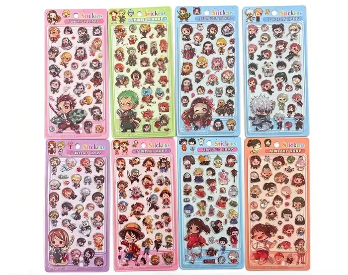 Autocollant 3D en relief de pirate de dessin animé mignon, autocollant esthétique kawaii imperméable