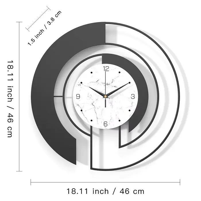 45cm salon luxe horloge murale en métal maison horloges montre décoration de la maison pendentif hôt