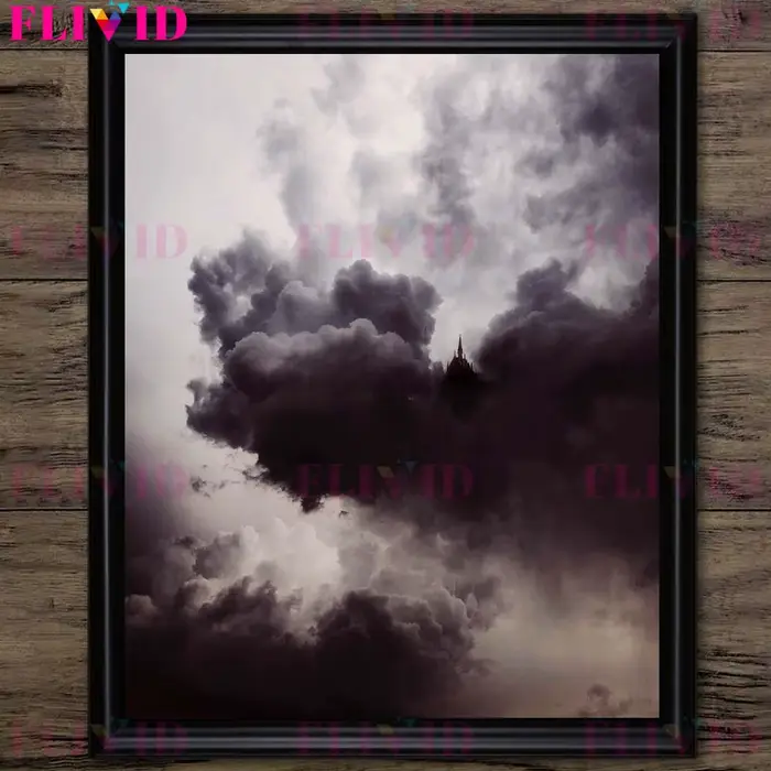 Château dans les nuages gothique surréaliste Architecture Art affiche et impression décor à la maison