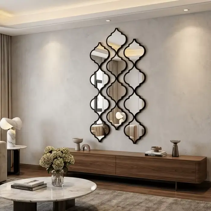 12 grands miroirs muraux marocains - Décoration marocaine noire adaptée à la salle de bain