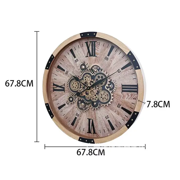 Horloge murale Vintage en bois, montres murales de luxe, décoration de salon, grande montre de chamb