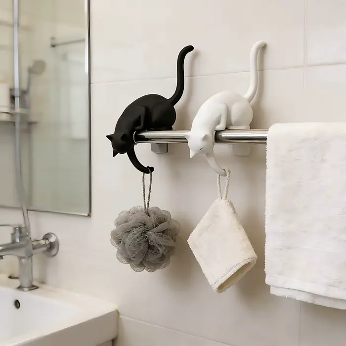 Un crochet mural en forme de chat
