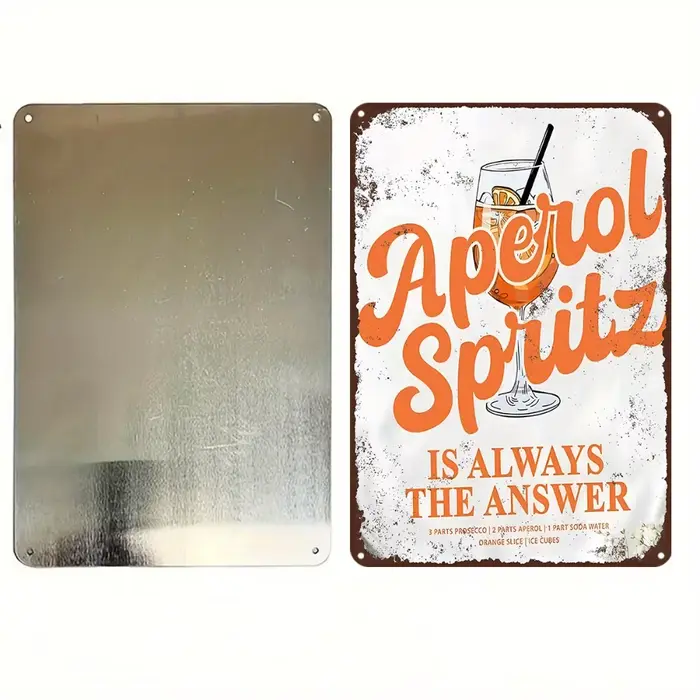 Panneau métallique Vintage «Aperol Spritz est toujours la réponse»