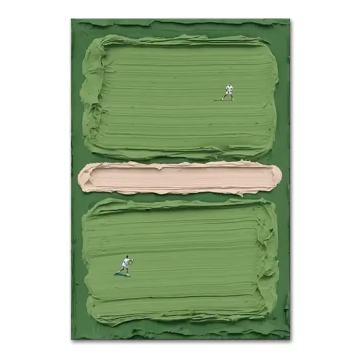 Mintura, peinture à l'huile sur toile de terrain de Tennis vert à Texture abstraite peinte à la main