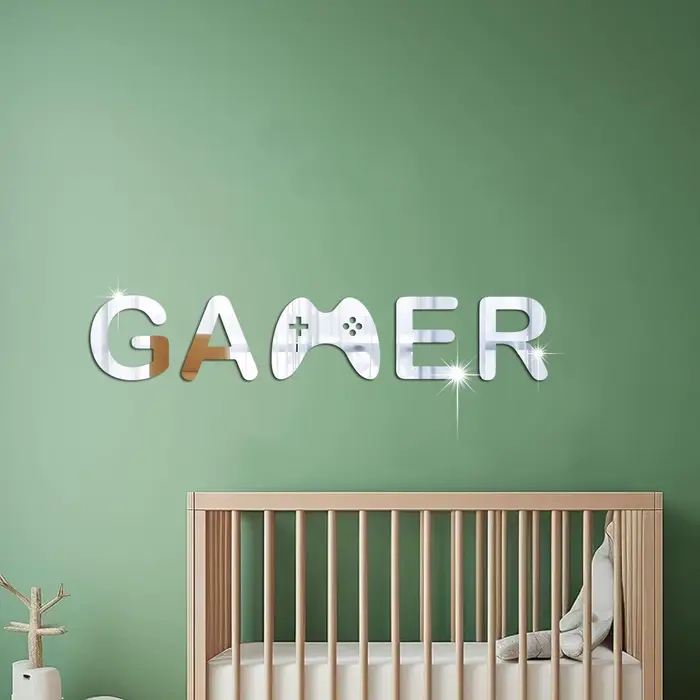 Autocollants muraux miroir de jeu 3D