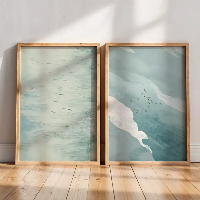 Japandi Wall Art Minimalist Pink Sunset Print