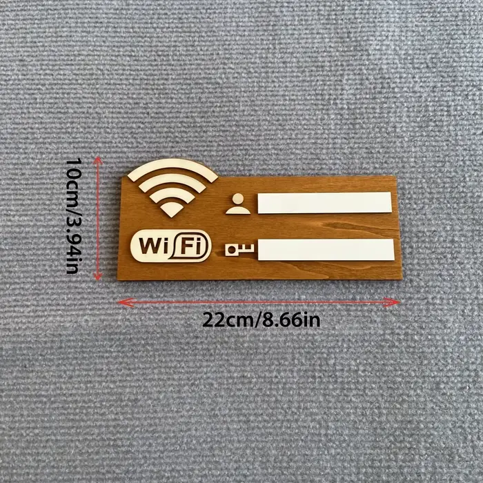 Panneau de mot de passe WiFi en bois rustique, Plaque d'indicateur de réseau sans fil murale Vintage, accessoire de décoration d'intérieur polyvalent 1 pièce